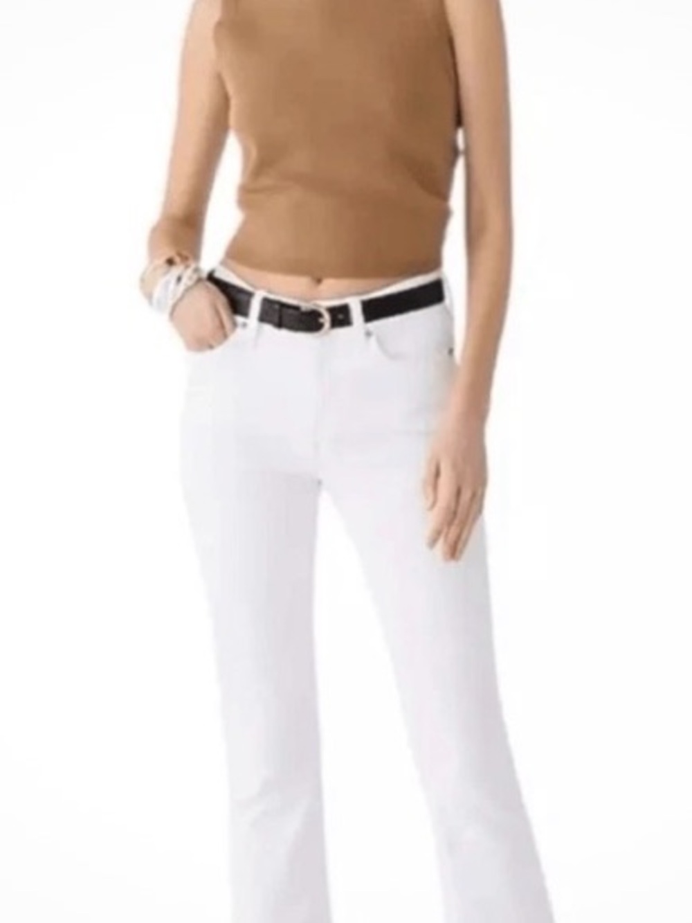 J. Crew White Cropped Ankle Jeans